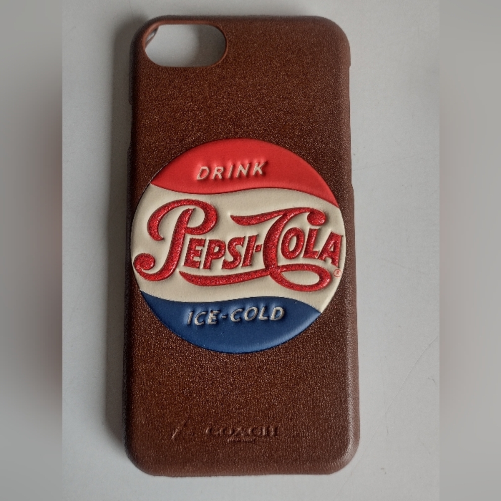 Coach Brown Pepsi-Cola Logo Phone Case For An iPhone 7/8 Brand New
